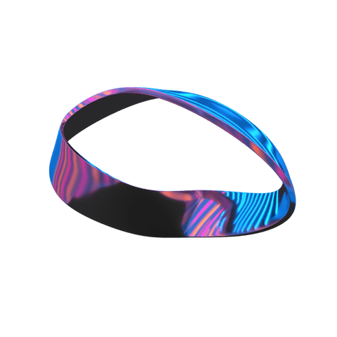 glowing neon ribbon loop hovering in transparent digital space - Download Free Stock Videos Pikwizard.com