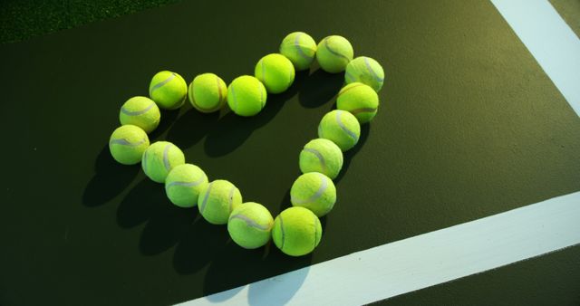 Heart Shape of Tennis Balls on Court Surface - Download Free Stock Images Pikwizard.com