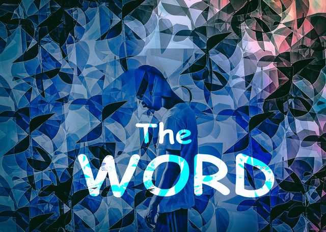 Man Standing in Front of Textured Blue Background with 'The Word' Text - Download Free Stock Photos Pikwizard.com