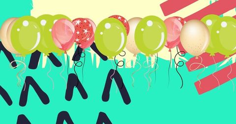 Colorful Celebration Balloons with Geometric Patterns - Download Free Stock Images Pikwizard.com