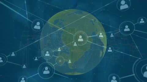 Global Digital Network Connectivity Over Earth Visual