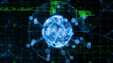 Global Network Animation with Data Processing and Icons