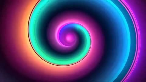 Looping Neon Spiral Vortex with Pulsing Glowing Core and Rotating Gradient Bands