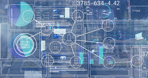 Digital Network of Profiles and Data over Cityscape Display