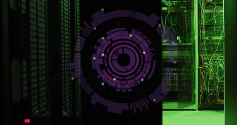 Abstract Tech Interface with Data Server Room - Download Free Stock Images Pikwizard.com