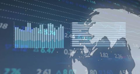 Global Financial Data Representation Over World Map - Download Free Stock Images Pikwizard.com