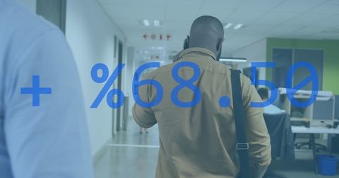 Financial growth data concept in modern office