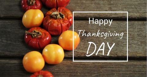 Festive Decoration with Gourds and Thanksgiving Message