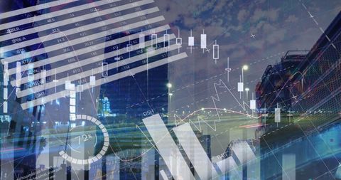 Futuristic Data Analysis Concept with Cityscape Background - Download Free Stock Images Pikwizard.com