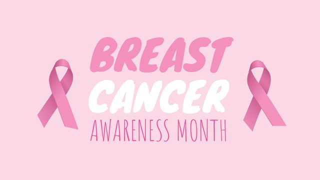 Breast Cancer Awareness Month Poster with Pink Ribbons - Download Free Stock Templates Pikwizard.com