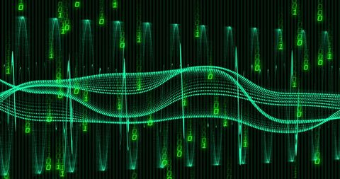Digital Data Stream with Binary Code Elements on Black Background - Download Free Stock Images Pikwizard.com