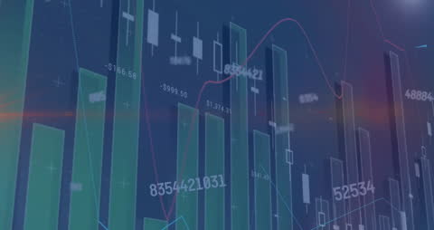 Digital Financial Data Analysis and Market Trends Animation