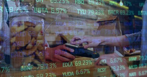 digital payment processing with data overlay in retail store - Download Free Stock Images Pikwizard.com