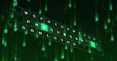 Matrix-Style Digital Data Stream with Binary Elements - Download Free Stock Images Pikwizard.com