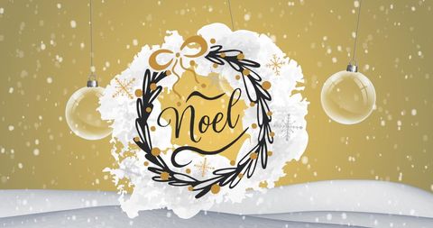 Festive Noel Celebration Design with Ornaments
