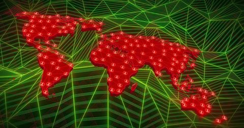 Global Networks and Data Connection Visualized on World Map - Download Free Stock Images Pikwizard.com