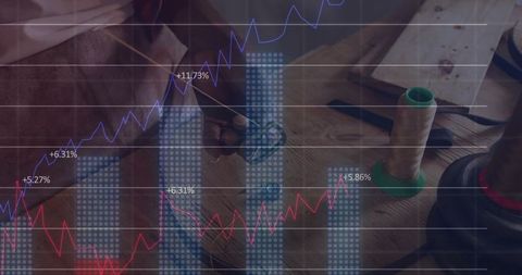 Business analytics merging with traditional craftsmanship setting