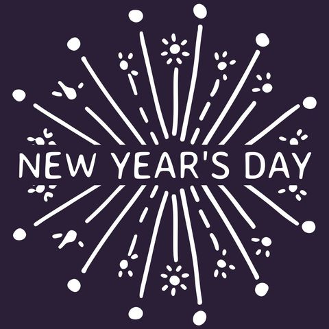Festive New Year's Day Celebration with Fireworks Design - Download Free Stock Templates Pikwizard.com