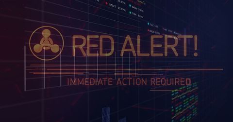 Red Alert Digital Warning on Financial Data Background - Download Free Stock Images Pikwizard.com