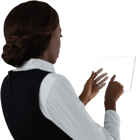 Businesswoman Using Virtual Transparent Screen Interaction - Download Free Stock Videos Pikwizard.com
