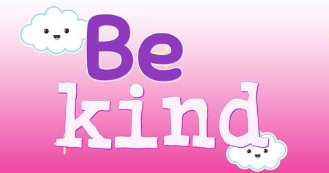 Inspirational Be Kind Poster with Happy Clouds and Stars - Download Free Stock Images Pikwizard.com
