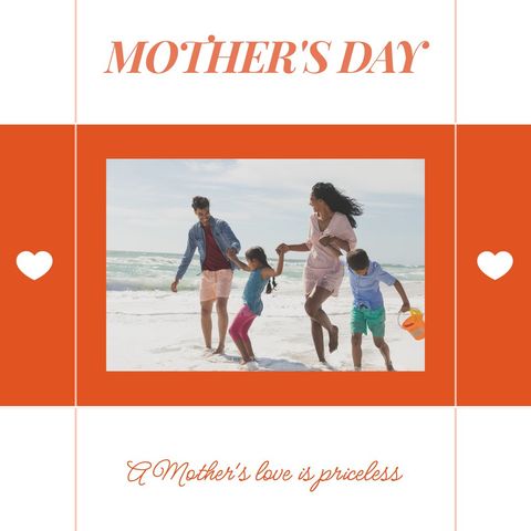 Family Celebrating Mother's Day on the Beach - Download Free Stock Templates Pikwizard.com