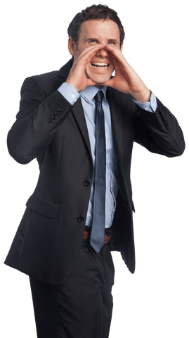 caucasian businessman calling out gesture transparent background - Download Free Stock Videos Pikwizard.com