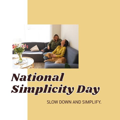 national simplicity day with relaxed couple at home - Download Free Stock Templates Pikwizard.com