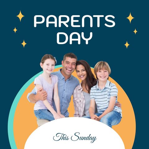 Happy Parents Day Celebration Invitation with Smiling Family - Download Free Stock Templates Pikwizard.com