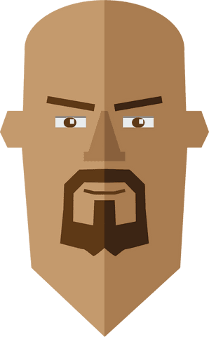 Geometric Bald Male Portrait with Goatee on Transparent Background - Download Free Stock Videos Pikwizard.com