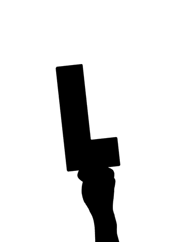 Transparent hand holding letter l icon vector