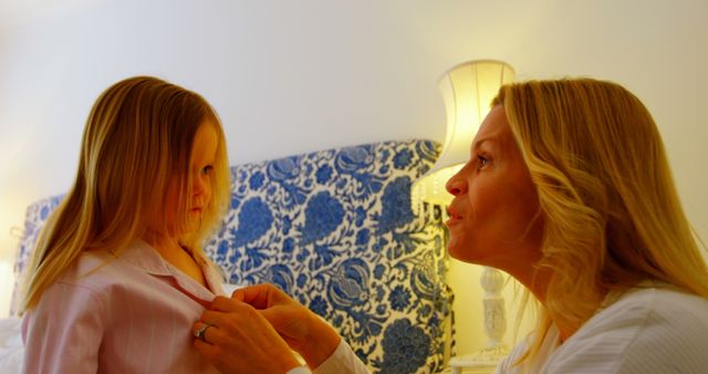 Mother Helping Daughter Get Ready in Cozy Bedroom - Download Free Stock Images Pikwizard.com