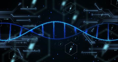 Futuristic DNA Strand with Digital Medical Technology - Download Free Stock Images Pikwizard.com