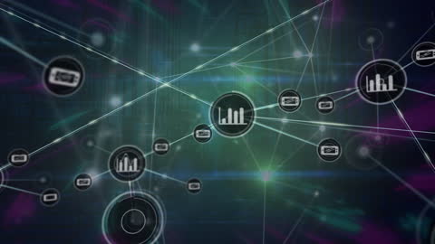 Abstract Network with Data and Technology Icons