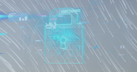 Digital Padlock and Cyber Security Concept Illustration