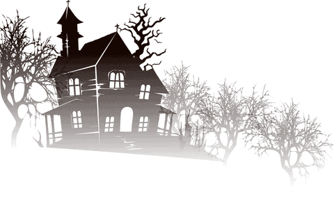 haunted mansion with gnarled trees on transparent background - Download Free Stock Videos Pikwizard.com