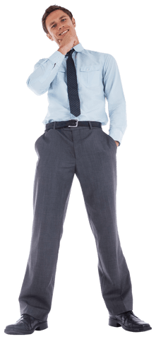 Confident Businessman in Reflective Transparent Pose