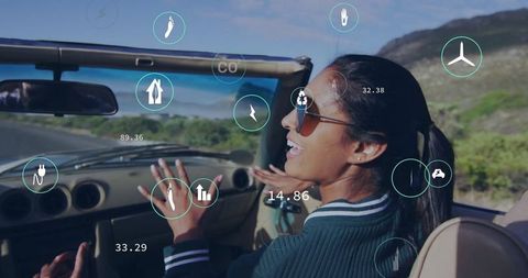 Exploring Countryside in Convertible with Digital Data Interface