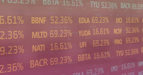 Animated Stock Market Ticker Displaying Global Trends