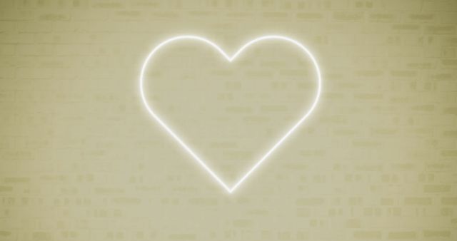 Glowing Heart Neon Sign on Brick Wall - Download Free Stock Images Pikwizard.com