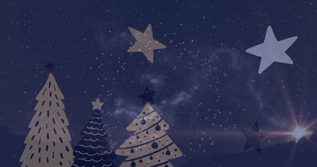 Festive Christmas night with decor under a celestial starry sky - Download Free Stock Images Pikwizard.com