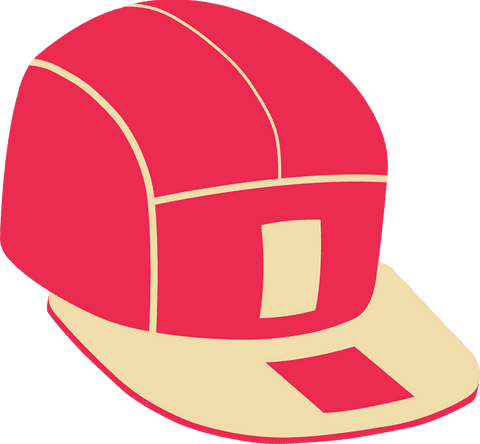 Floating cap illustration on transparent background minimalist flat style