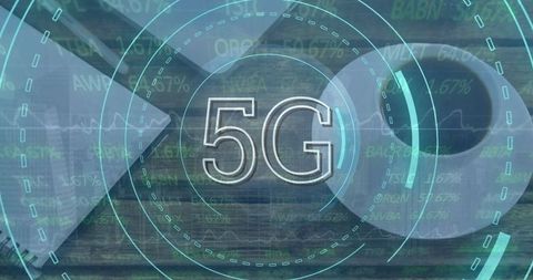 5g technology and digital finance concept