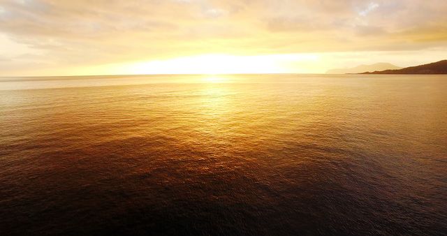 Golden Sunset Over Calm Ocean Waters - Download Free Stock Images Pikwizard.com