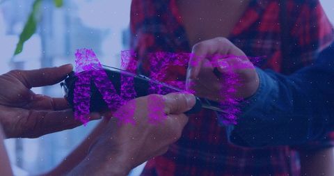 Contactless payment concept with nft symbol