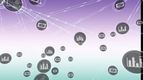 Network Connections with Business and Data Icons Animation