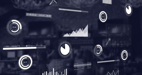 Futuristic Data Analytics Visualization Floating in Café - Download Free Stock Images Pikwizard.com