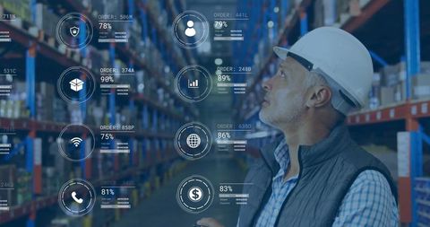 Warehouse Manager Analyzing Inventory Visual Metrics