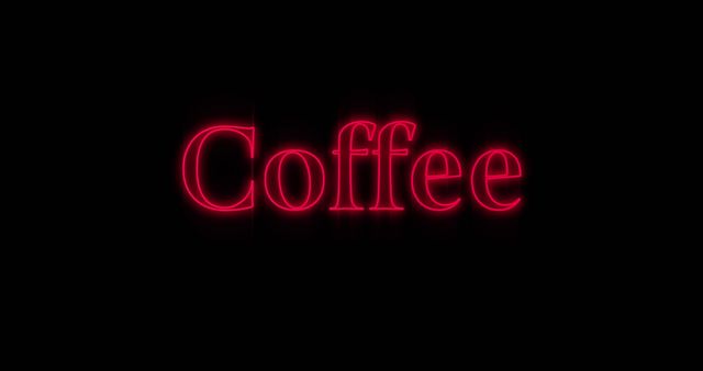 Glowing Red Neon Coffee Sign on Black Background - Download Free Stock Images Pikwizard.com