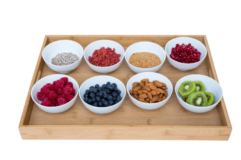 transparent tray of healthy ingredients featuring fruits and nuts - Download Free Stock Videos Pikwizard.com